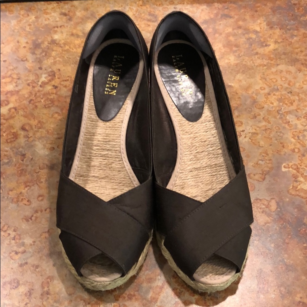 Ralph Lauren Cecilia silk wedges